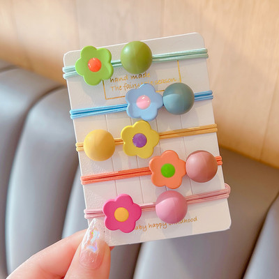 5 vnt. / rinkinys Vaikams mielas saldus animacinis filmukas Gėlių lankelis elastinės plaukų juostelės mergaičių mielos gumytės vaikų plaukų aksesuarai