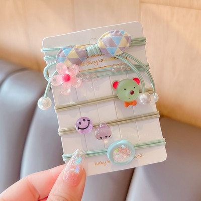 5 vnt. / rinkinys Vaikams mielas saldus animacinis filmukas Gėlių lankelis elastinės plaukų juostelės mergaičių mielos gumytės vaikų plaukų aksesuarai