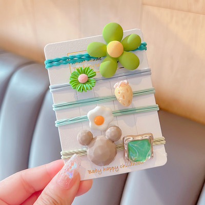 5 vnt. / rinkinys Vaikams mielas saldus animacinis filmukas Gėlių lankelis elastinės plaukų juostelės mergaičių mielos gumytės vaikų plaukų aksesuarai