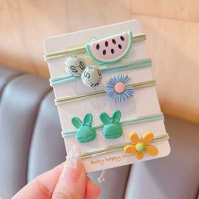 5 vnt. / rinkinys Vaikams mielas saldus animacinis filmukas Gėlių lankelis elastinės plaukų juostelės mergaičių mielos gumytės vaikų plaukų aksesuarai