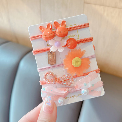 5 vnt. / rinkinys Vaikams mielas saldus animacinis filmukas Gėlių lankelis elastinės plaukų juostelės mergaičių mielos gumytės vaikų plaukų aksesuarai