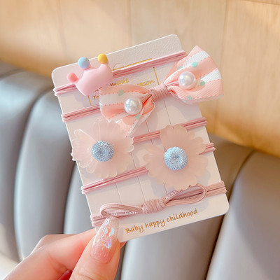 5 vnt. / rinkinys Vaikams mielas saldus animacinis filmukas Gėlių lankelis elastinės plaukų juostelės mergaičių mielos gumytės vaikų plaukų aksesuarai