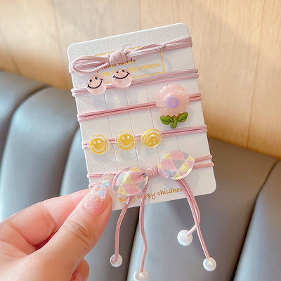 5 vnt. / rinkinys Vaikams mielas saldus animacinis filmukas Gėlių lankelis elastinės plaukų juostelės mergaičių mielos gumytės vaikų plaukų aksesuarai