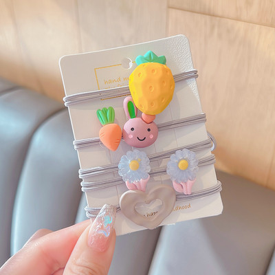 5 vnt. / rinkinys Vaikams mielas saldus animacinis filmukas Gėlių lankelis elastinės plaukų juostelės mergaičių mielos gumytės vaikų plaukų aksesuarai