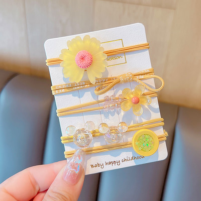 5 vnt. / rinkinys Vaikams mielas saldus animacinis filmukas Gėlių lankelis elastinės plaukų juostelės mergaičių mielos gumytės vaikų plaukų aksesuarai