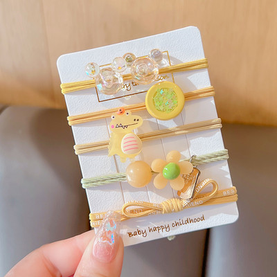 5 vnt. / rinkinys Vaikams mielas saldus animacinis filmukas Gėlių lankelis elastinės plaukų juostelės mergaičių mielos gumytės vaikų plaukų aksesuarai