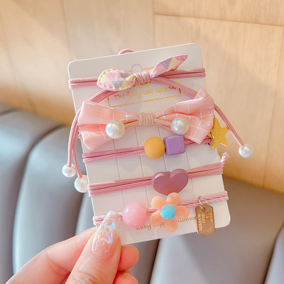 5 vnt. / rinkinys Vaikams mielas saldus animacinis filmukas Gėlių lankelis elastinės plaukų juostelės mergaičių mielos gumytės vaikų plaukų aksesuarai