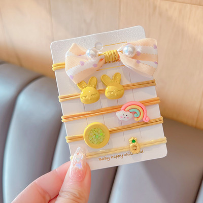 5 vnt. / rinkinys Vaikams mielas saldus animacinis filmukas Gėlių lankelis elastinės plaukų juostelės mergaičių mielos gumytės vaikų plaukų aksesuarai