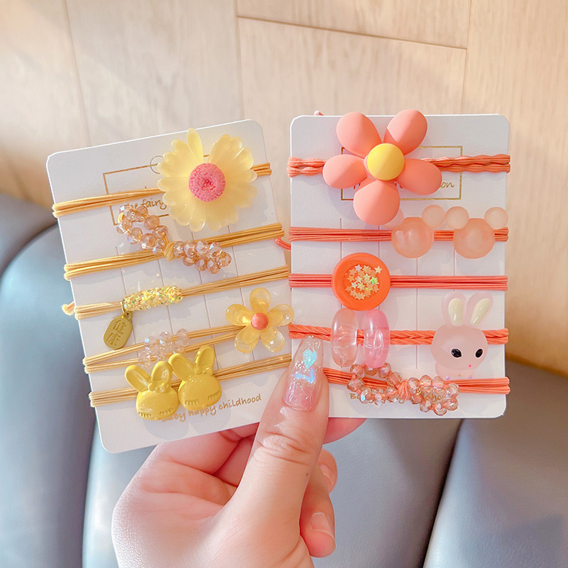 5 vnt. / rinkinys Vaikams mielas saldus animacinis filmukas Gėlių lankelis elastinės plaukų juostelės mergaičių mielos gumytės vaikų plaukų aksesuarai