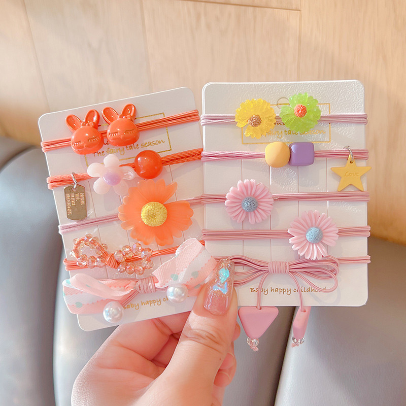 5 vnt. / rinkinys Vaikams mielas saldus animacinis filmukas Gėlių lankelis elastinės plaukų juostelės mergaičių mielos gumytės vaikų plaukų aksesuarai