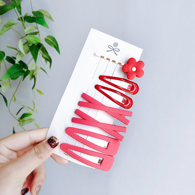 7db Női Hyuna Színes Virág Hajcsat Koreai Változat Lány BB Clip Egyszerű Word Hajtű Fejfedő Aranyos divatos hajkiegészítők