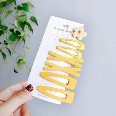 7db Női Hyuna Színes Virág Hajcsat Koreai Változat Lány BB Clip Egyszerű Word Hajtű Fejfedő Aranyos divatos hajkiegészítők