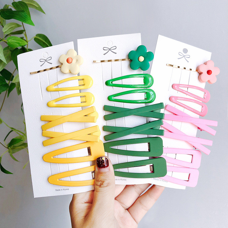 7db Női Hyuna Színes Virág Hajcsat Koreai Változat Lány BB Clip Egyszerű Word Hajtű Fejfedő Aranyos divatos hajkiegészítők