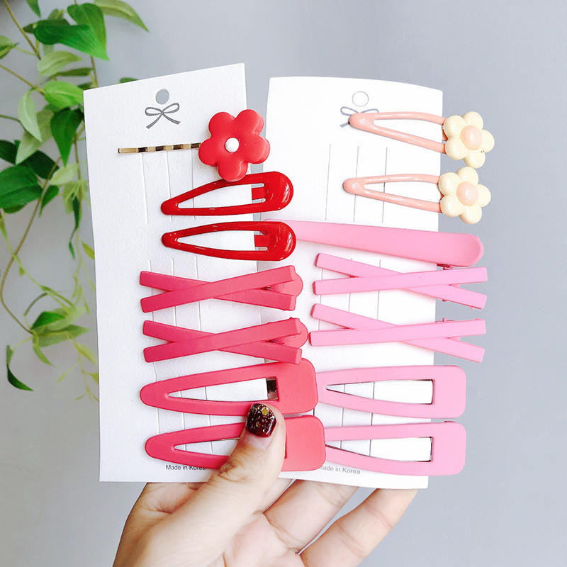 7db Női Hyuna Színes Virág Hajcsat Koreai Változat Lány BB Clip Egyszerű Word Hajtű Fejfedő Aranyos divatos hajkiegészítők