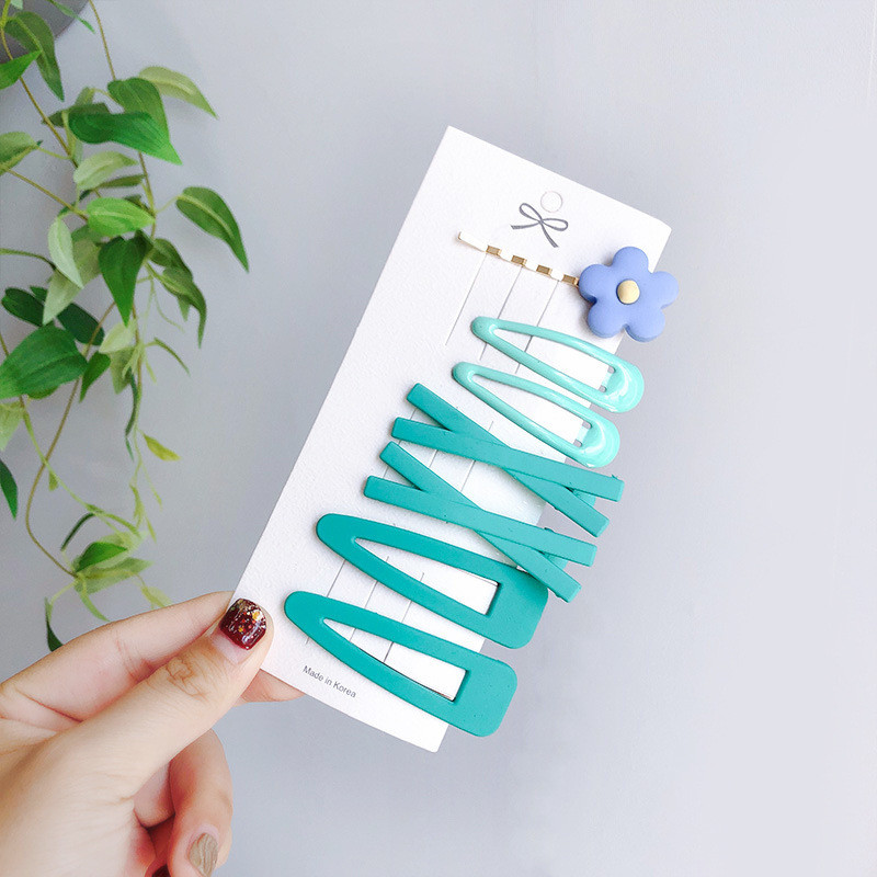 7db Női Hyuna Színes Virág Hajcsat Koreai Változat Lány BB Clip Egyszerű Word Hajtű Fejfedő Aranyos divatos hajkiegészítők