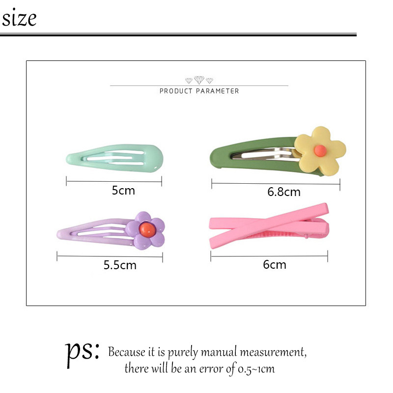 7db Női Hyuna Színes Virág Hajcsat Koreai Változat Lány BB Clip Egyszerű Word Hajtű Fejfedő Aranyos divatos hajkiegészítők