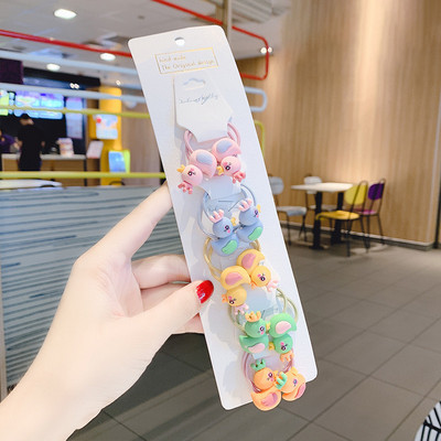 10vnt Mieli mergaičių plaukų aksesuarai nailoniniai kaklaraiščiai Elastinės plaukų juostelės vaikams arklio uodegos laikiklis Guminės juostos Vaikiškos galvos juostos guma plaukams