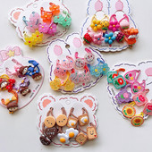 10 buc pentru fete, desene animate, flori, urs, litere, stil iepure, benzi elastice de păr pentru copii, copii, frânghii de cauciuc, accesorii pentru păr pentru copii