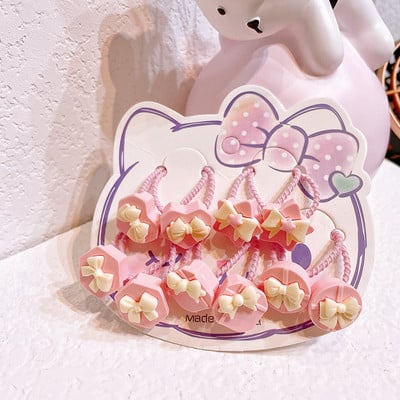 10 buc pentru fete, desene animate, flori, urs, litere, stil iepure, benzi elastice de păr pentru copii, copii, frânghii de cauciuc, accesorii pentru păr pentru copii