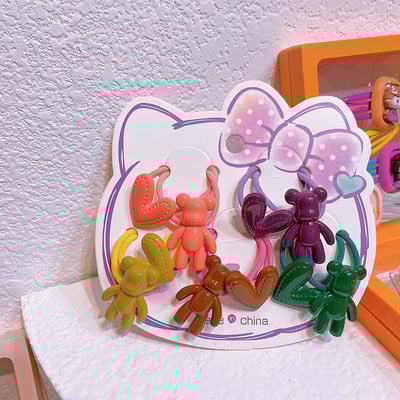 10 buc pentru fete, desene animate, flori, urs, litere, stil iepure, benzi elastice de păr pentru copii, copii, frânghii de cauciuc, accesorii pentru păr pentru copii