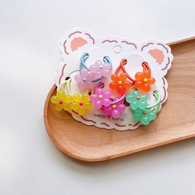 10 buc pentru fete, desene animate, flori, urs, litere, stil iepure, benzi elastice de păr pentru copii, copii, frânghii de cauciuc, accesorii pentru păr pentru copii