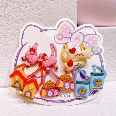 10 buc pentru fete, desene animate, flori, urs, litere, stil iepure, benzi elastice de păr pentru copii, copii, frânghii de cauciuc, accesorii pentru păr pentru copii