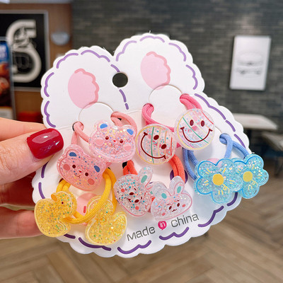 10 buc pentru fete, desene animate, flori, urs, litere, stil iepure, benzi elastice de păr pentru copii, copii, frânghii de cauciuc, accesorii pentru păr pentru copii