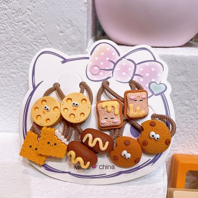 10 buc pentru fete, desene animate, flori, urs, litere, stil iepure, benzi elastice de păr pentru copii, copii, frânghii de cauciuc, accesorii pentru păr pentru copii