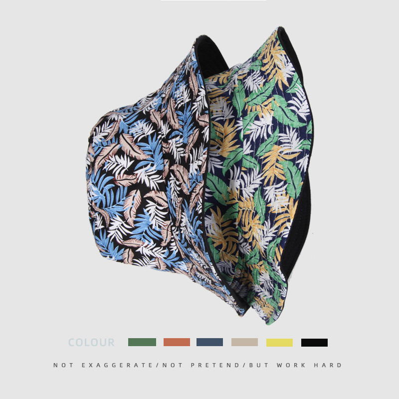 2022 Four Seasons pamut pálmalevél mintás vödörsapka halászsapka kültéri utazósapka férfiaknak és nőknek