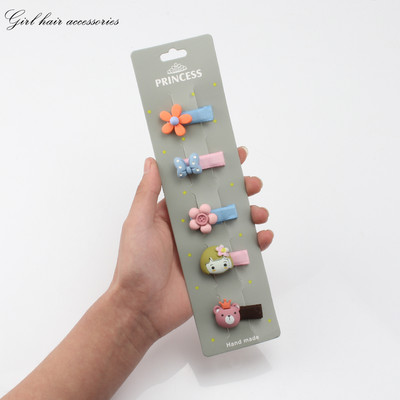 5kom/komplet dječje kopče za kosu slatka crtana životinja mašna cvjetni ukras djevojka ljupke ukosnice od tkanine kopča za kosu dodaci za kosu