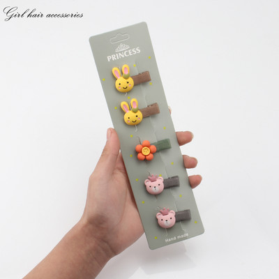 5kom/komplet dječje kopče za kosu slatka crtana životinja mašna cvjetni ukras djevojka ljupke ukosnice od tkanine kopča za kosu dodaci za kosu
