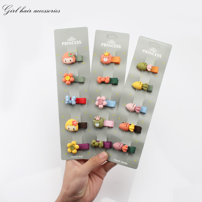 5kom/komplet dječje kopče za kosu slatka crtana životinja mašna cvjetni ukras djevojka ljupke ukosnice od tkanine kopča za kosu dodaci za kosu
