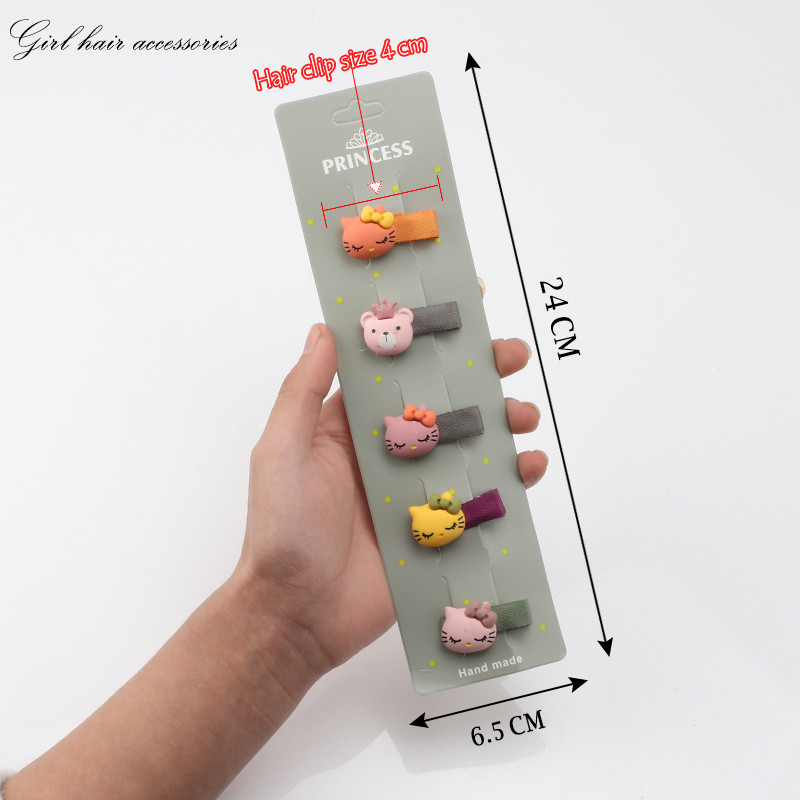 5kom/komplet dječje kopče za kosu slatka crtana životinja mašna cvjetni ukras djevojka ljupke ukosnice od tkanine kopča za kosu dodaci za kosu