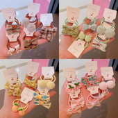 ncmama Ελαστικές κορδέλες μαλλιών Hair Ties εμπριμέ Φιόγκοι Μασίφ Scrunchies Headwear για κορίτσια Αξεσουάρ μαλλιών για παιδιά Παιδικά 3,2cm 10τμχ