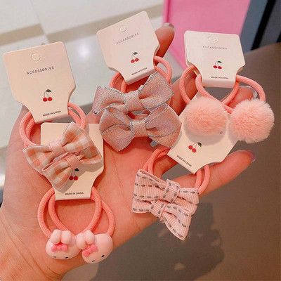 ncmama Ελαστικές κορδέλες μαλλιών Hair Ties εμπριμέ Φιόγκοι Μασίφ Scrunchies Headwear για κορίτσια Αξεσουάρ μαλλιών για παιδιά Παιδικά 3,2cm 10τμχ