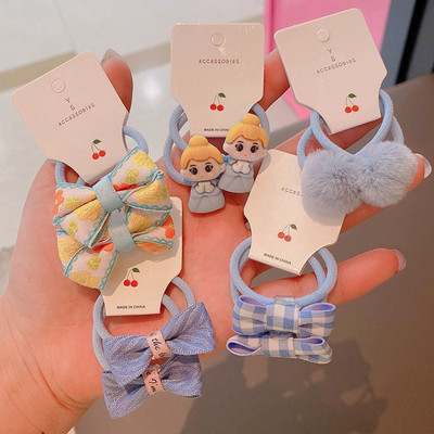 ncmama Ελαστικές κορδέλες μαλλιών Hair Ties εμπριμέ Φιόγκοι Μασίφ Scrunchies Headwear για κορίτσια Αξεσουάρ μαλλιών για παιδιά Παιδικά 3,2cm 10τμχ