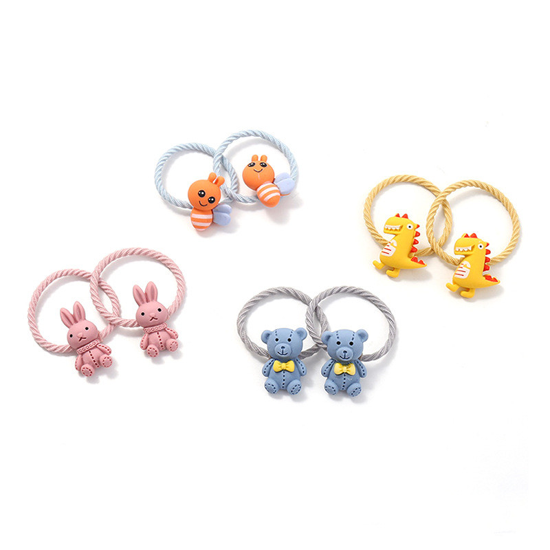10 bucăți/set fete drăguț din desene animate benzi de cauciuc cu animale benzi de păr elastice pentru copii benzi de păr minunate frânghie de păr la modă accesorii de păr