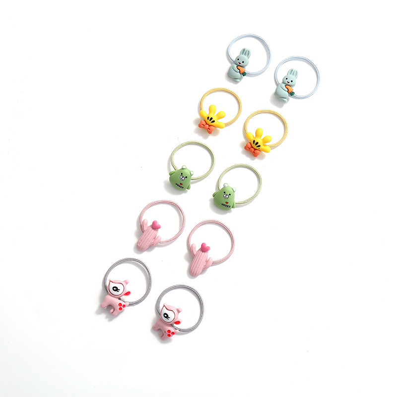 10 bucăți/set fete drăguț din desene animate benzi de cauciuc cu animale benzi de păr elastice pentru copii benzi de păr minunate frânghie de păr la modă accesorii de păr