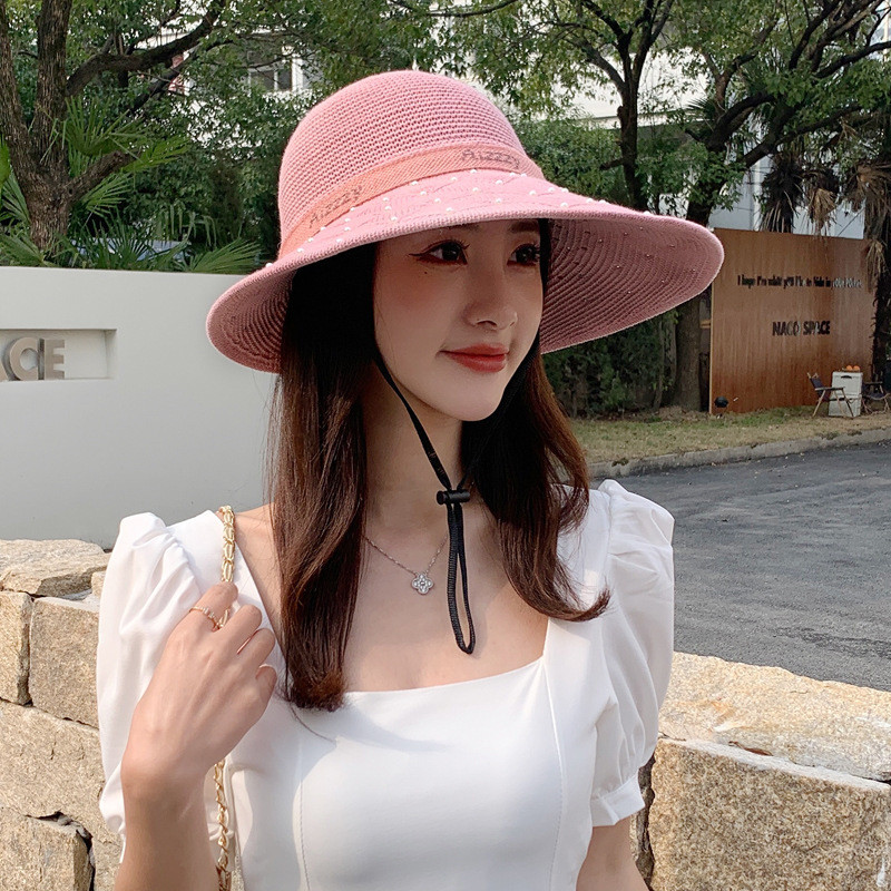 K355-slamnati šešir s cvijetom Ženski šešir za plažu s velikim obodom, svestrani suncobran, šešir za zaštitu od sunca, ljetni sklopivi ženski šešir za sunčanje