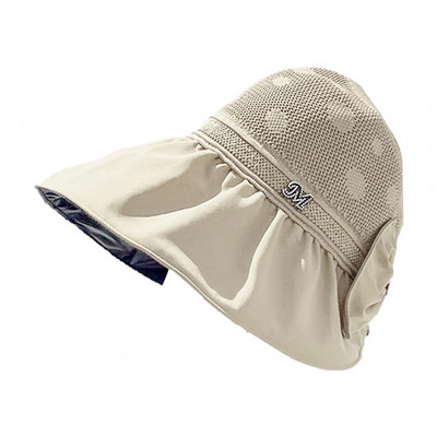 Prozračna, izdržljiva šešir za sunčanje čiste boje, točkasti dizajn, ljetna kapa, mrežasta rupa za planinarenje