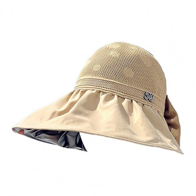 Prozračna, izdržljiva šešir za sunčanje čiste boje, točkasti dizajn, ljetna kapa, mrežasta rupa za planinarenje