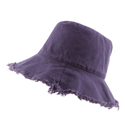 Vruća rasprodaja novih šešira od ispranog trapera s resicama Ženska pamučna pamučna panama kapa sa širokim obodom, sklopivi ribarski šešir za plažu na otvorenom