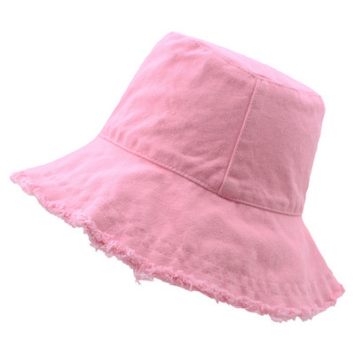 Vruća rasprodaja novih šešira od ispranog trapera s resicama Ženska pamučna pamučna panama kapa sa širokim obodom, sklopivi ribarski šešir za plažu na otvorenom