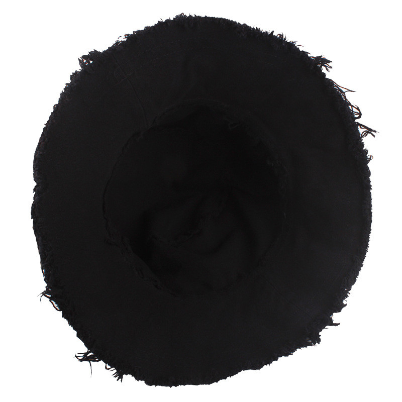 Vruća rasprodaja novih šešira od ispranog trapera s resicama Ženska pamučna pamučna panama kapa sa širokim obodom, sklopivi ribarski šešir za plažu na otvorenom