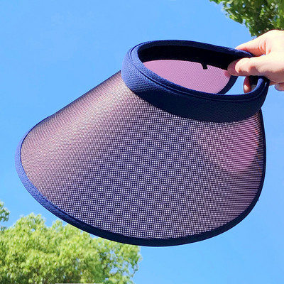 Novi šešir s UV promjenom boje, prazan cilindar s velikim obodom, čipkasti mrežasti dizajn, ljetni šešir, biciklizam na otvorenom, kapa za sunčanje, putna kapa za plažu