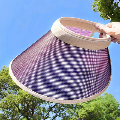 Novi šešir s UV promjenom boje, prazan cilindar s velikim obodom, čipkasti mrežasti dizajn, ljetni šešir, biciklizam na otvorenom, kapa za sunčanje, putna kapa za plažu
