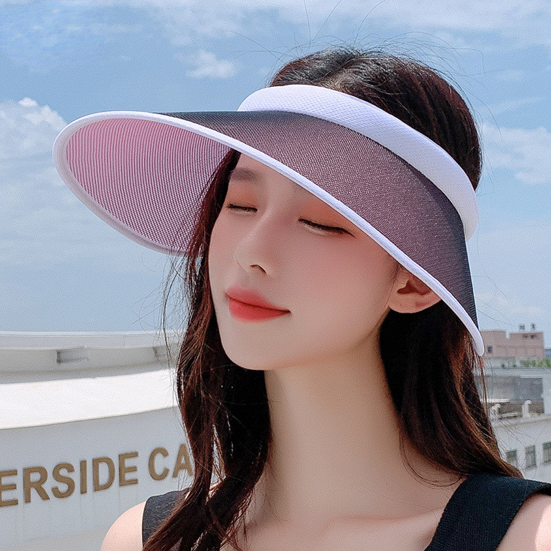 Novi šešir s UV promjenom boje, prazan cilindar s velikim obodom, čipkasti mrežasti dizajn, ljetni šešir, biciklizam na otvorenom, kapa za sunčanje, putna kapa za plažu