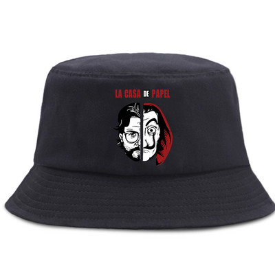 La Casa De Papel Vintage Καπέλα Ψαρά Casual Summer Outdoor Panama Caps Unisex Αντιηλιακό Καπέλο ψαρέματος Πτυσσόμενο καπέλο με κάδο παραλίας
