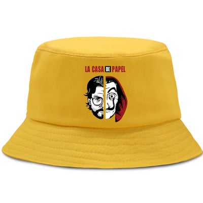 La Casa De Papel Vintage Καπέλα Ψαρά Casual Summer Outdoor Panama Caps Unisex Αντιηλιακό Καπέλο ψαρέματος Πτυσσόμενο καπέλο με κάδο παραλίας