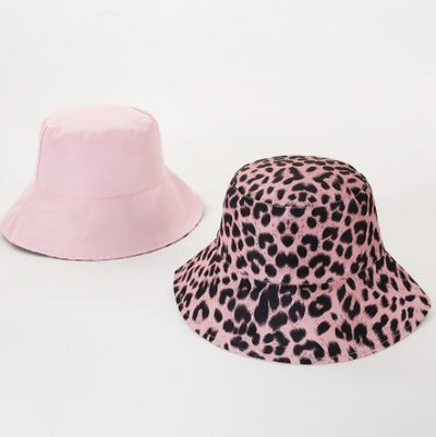 2019. gada jauna kokvilnas leoparda apdruka Sieviešu kausa cepure, divpusēja, var valkāt zvejnieku cepures pavasara vasaras cepures rudens